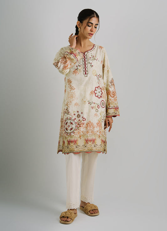 Printed and Embroidered Kurta