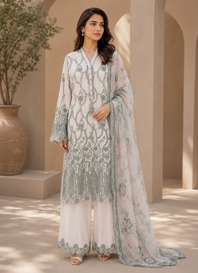 Embroidered 3 PC Suit
