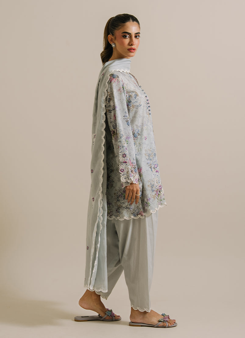 3 PC Printed Embroidered Suit