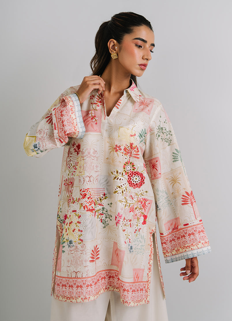 Printed Embroidered  Kurta