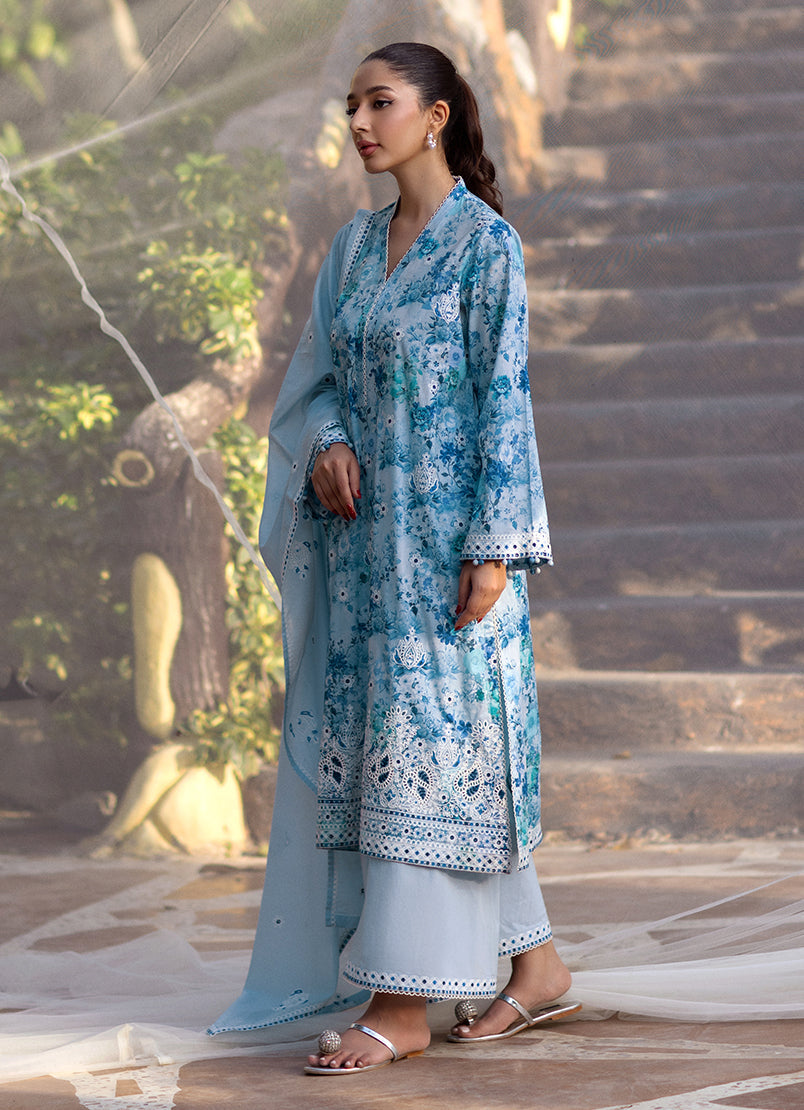 3 PC Embroidered Printed Suit