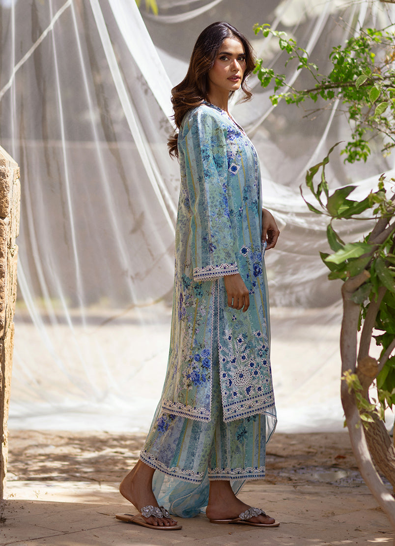 3 PC Embroidered Printed Suit
