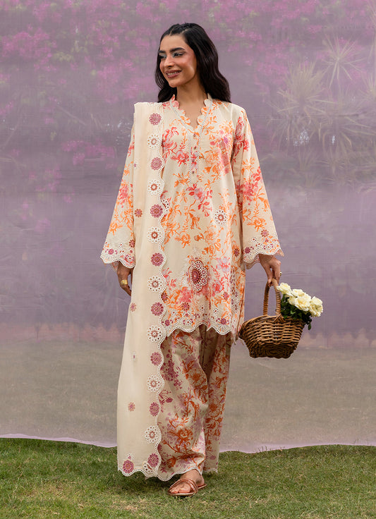 Printed Emb 3 PC Suit