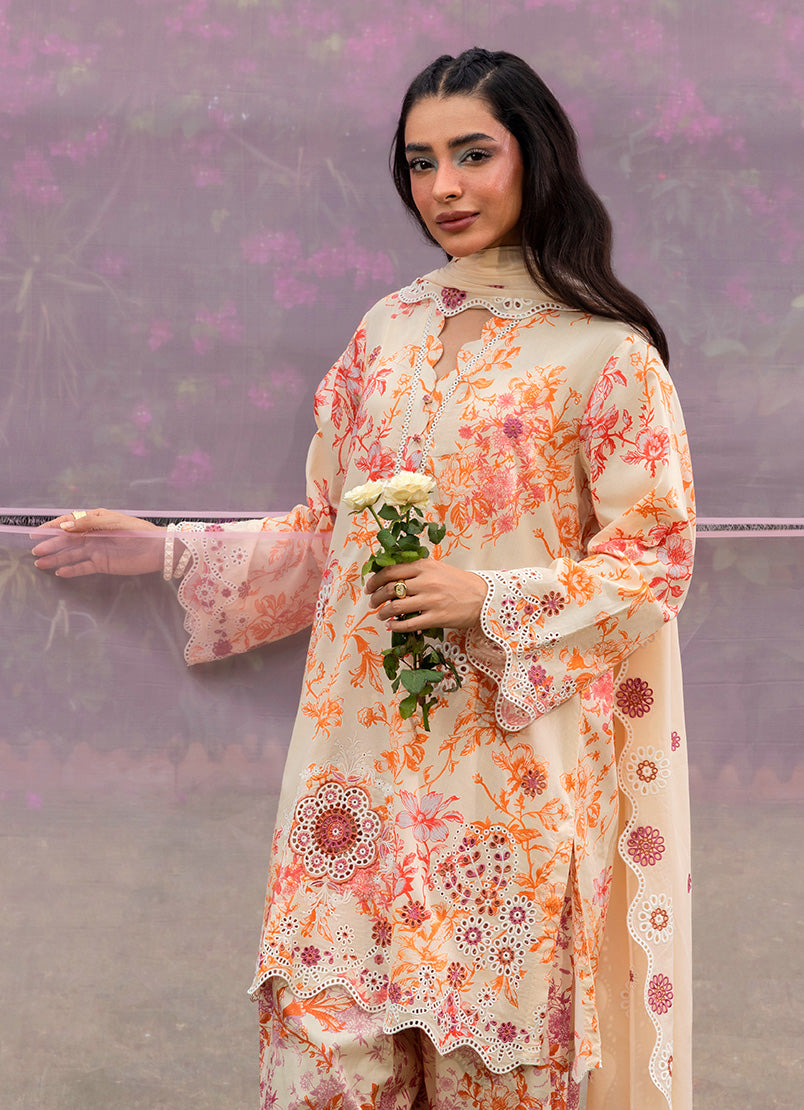 Printed Emb 3 PC Suit