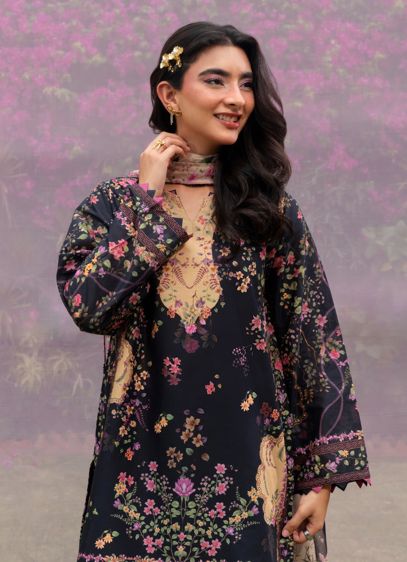 Solid Printed 3 PC Suit