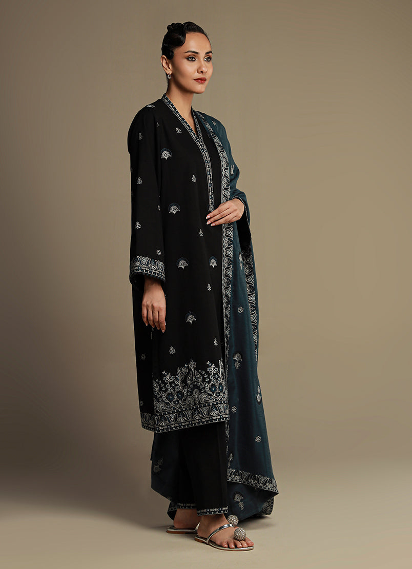 3 PC khaddar Embroidered Suit