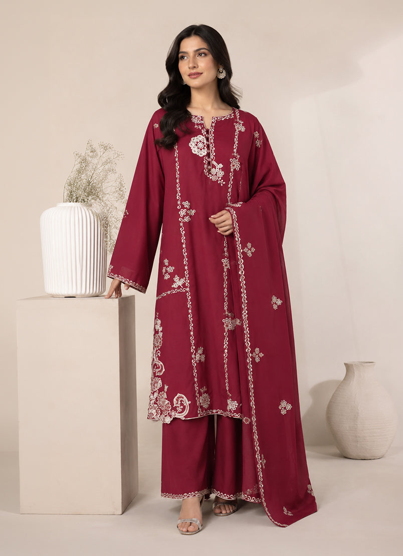 Embroidered 3 PC Suit