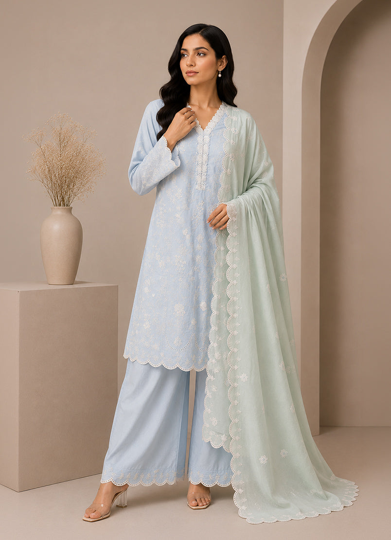 Embroidered 3 PC Suit
