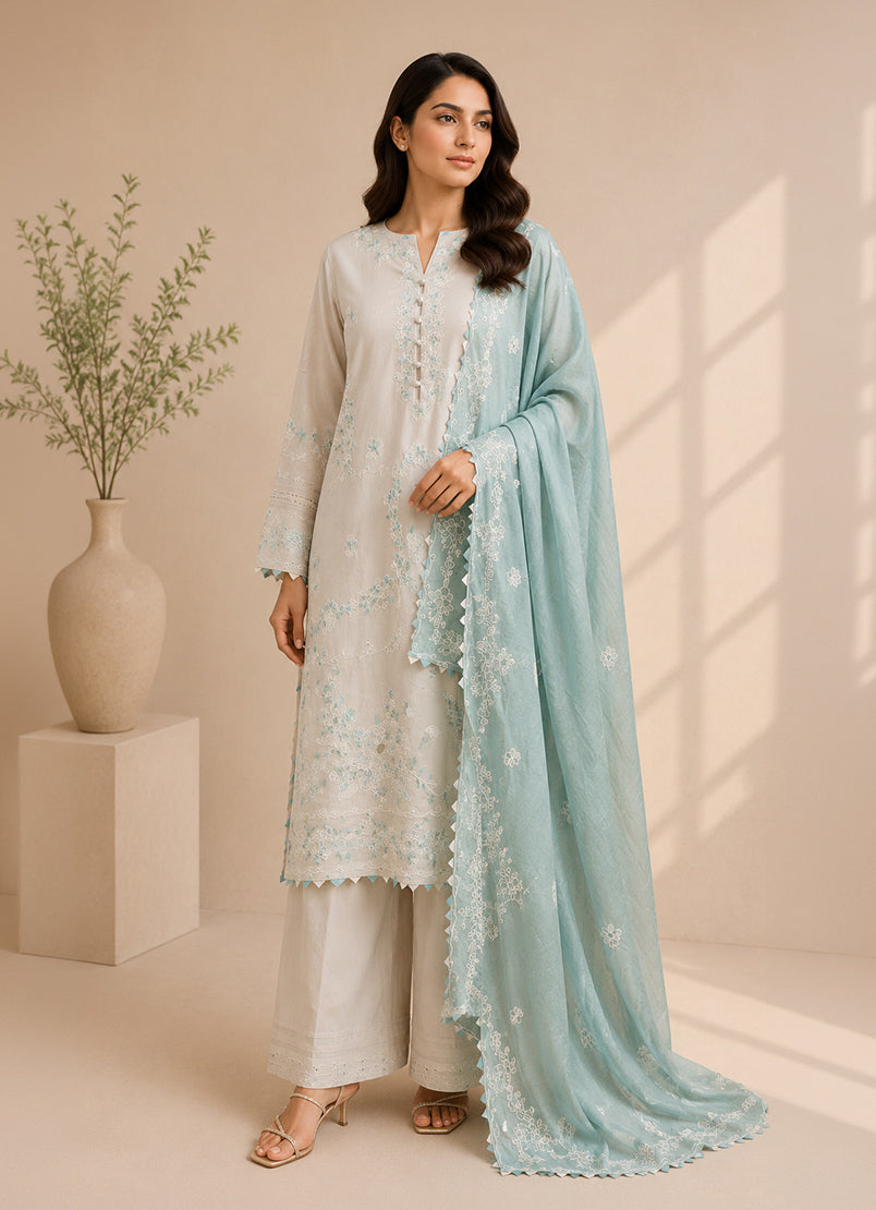 Embroidered 3 PC Suit