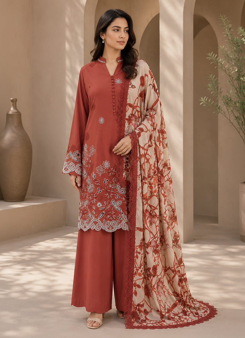 Embroidered 3 PC Suit
