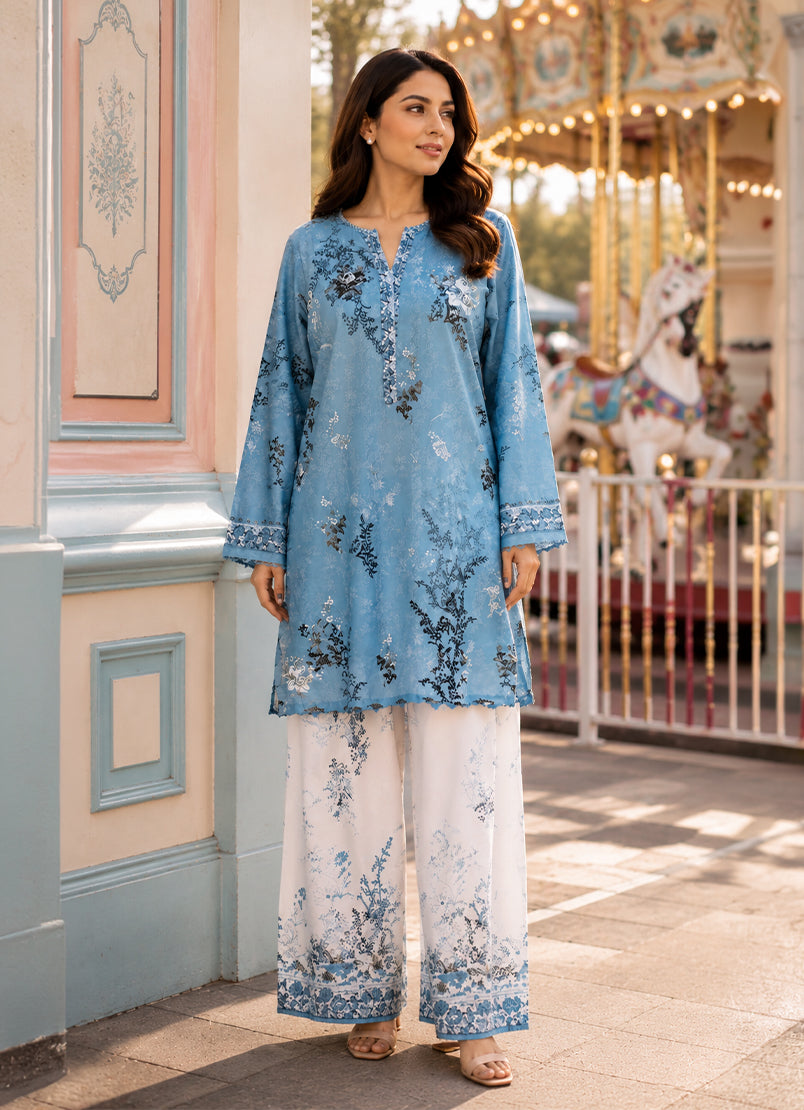 Printed Solid CO-ORD Set