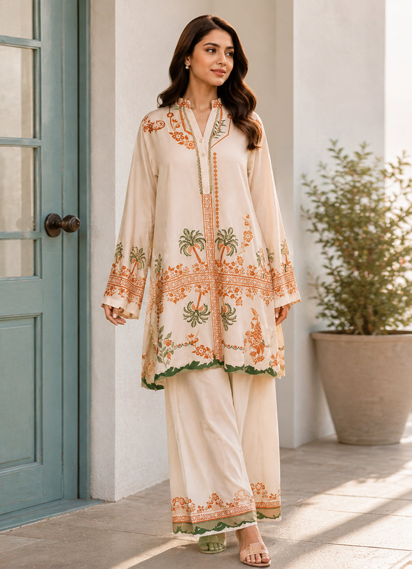Printed Solid CO-ORD Set