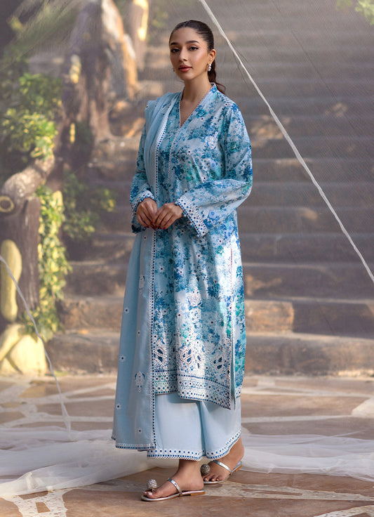 3 PC Embroidered Printed Suit