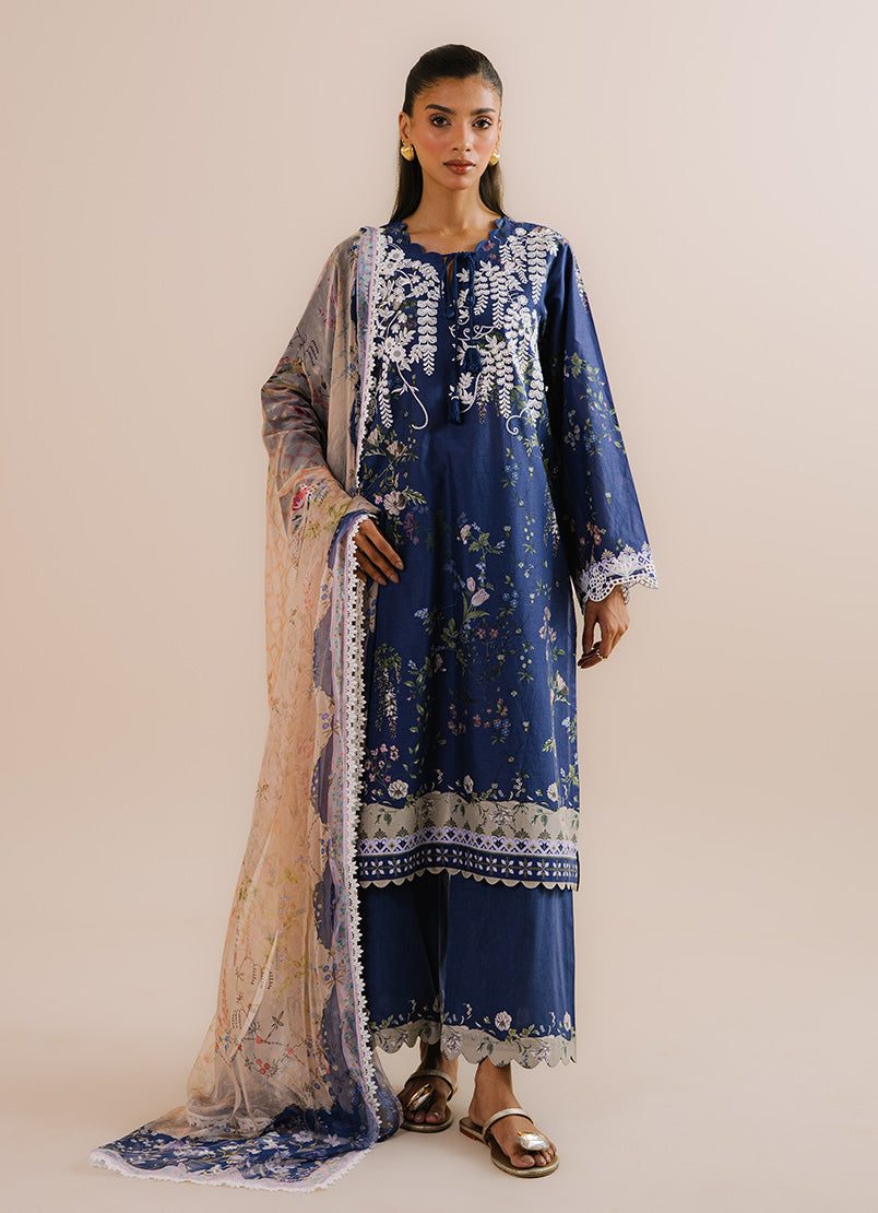Printed Embroidered 3 PC Suit