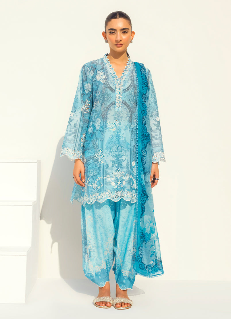 Printed Embroidered 3 PC Suit