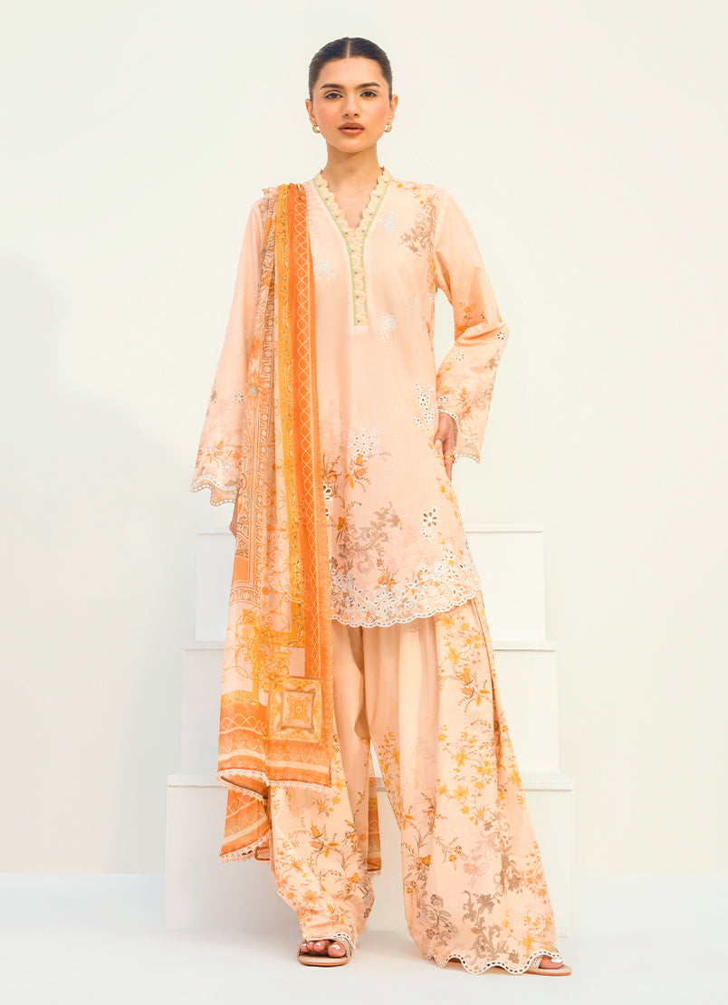 Printed Embroidered 3 PC Suit