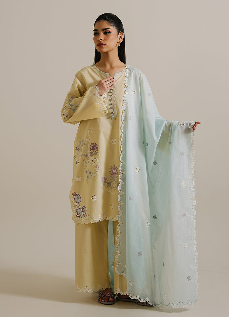 3PC Embroidered Suit