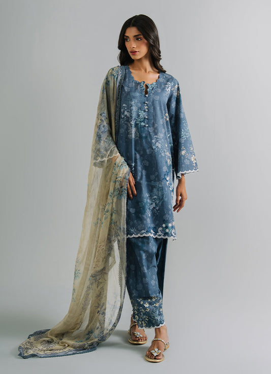 3 PC Embroidered Printed Suit