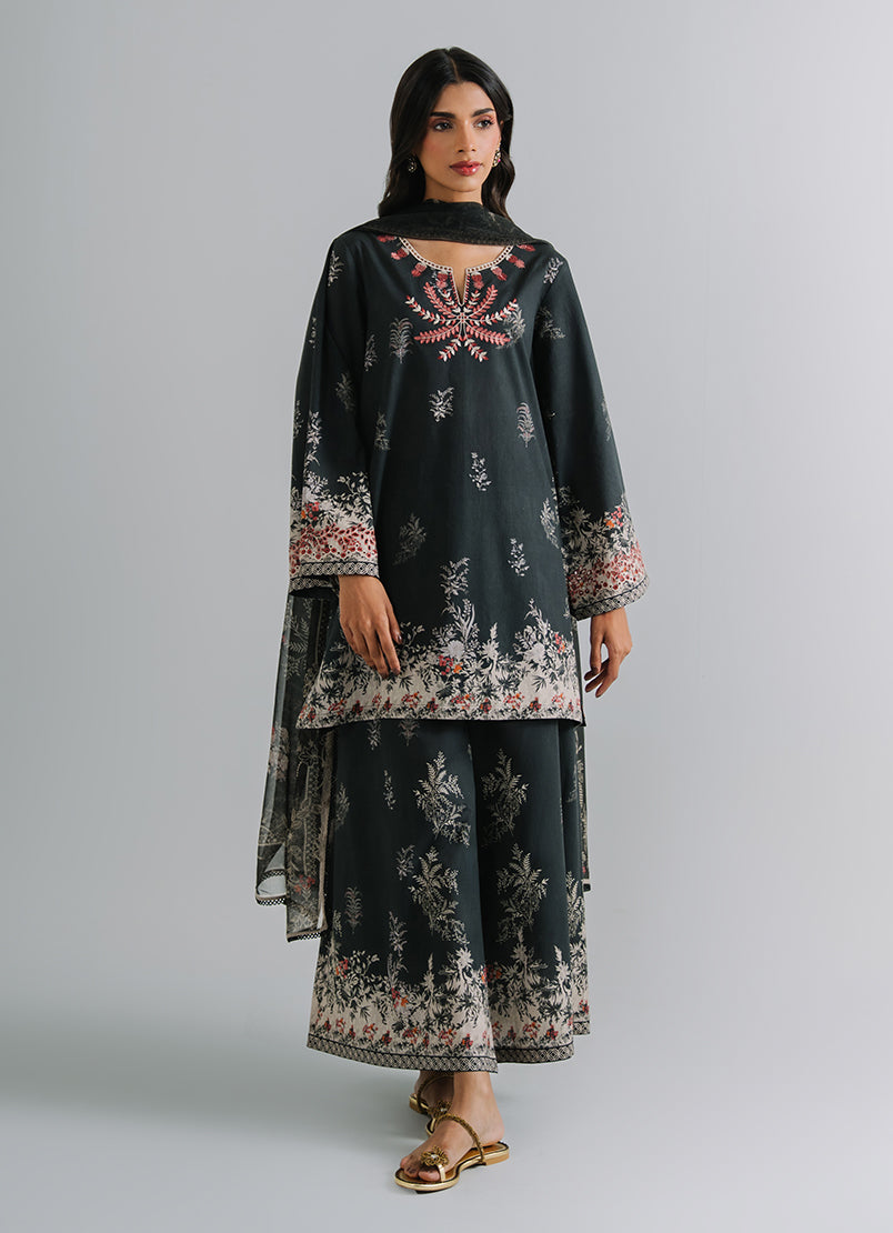 3 PC Printed Embroidered Suit