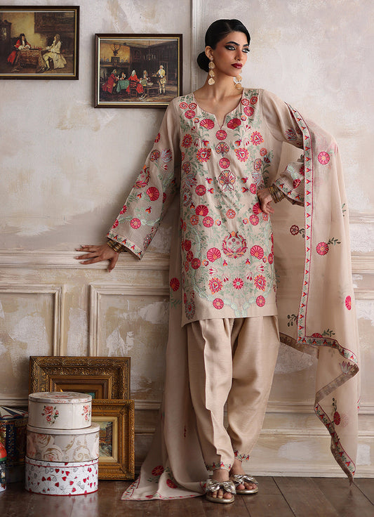 3PC Embroidered Suit