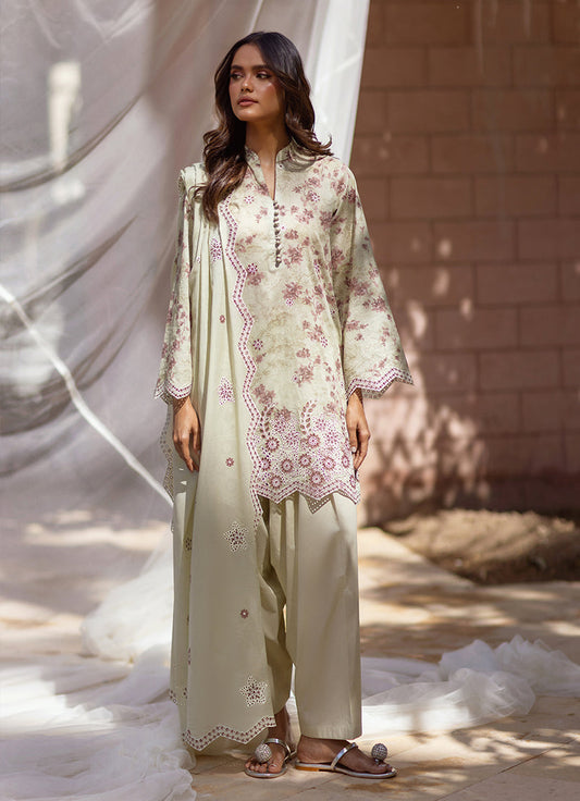 3 PC Embroidered Printed Suit