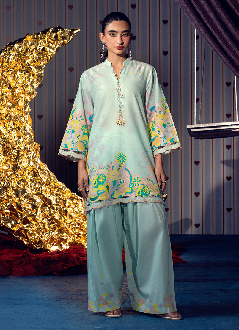 Printed Solid CO-ORD Set