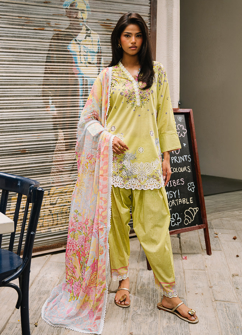Embroidered Printed Suit 3 PC