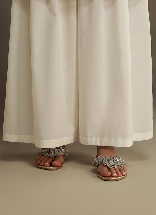 White Pleated Culottes