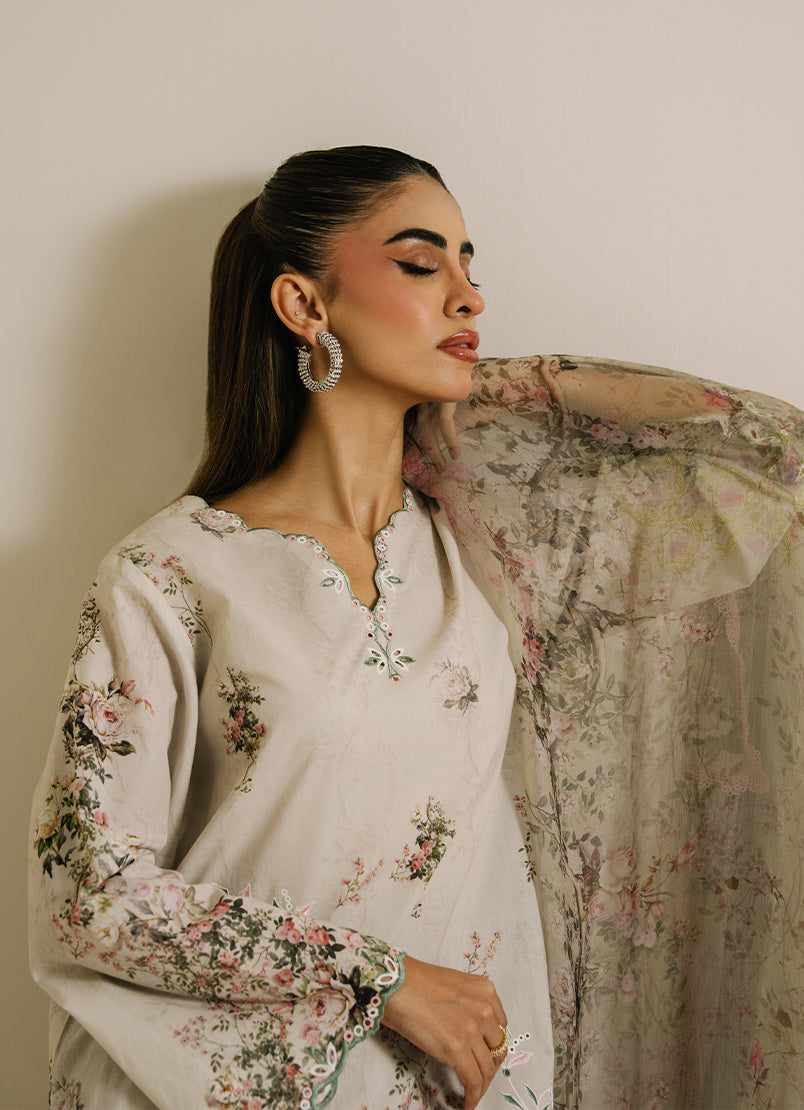 3 PC Printed Embroidered Suit