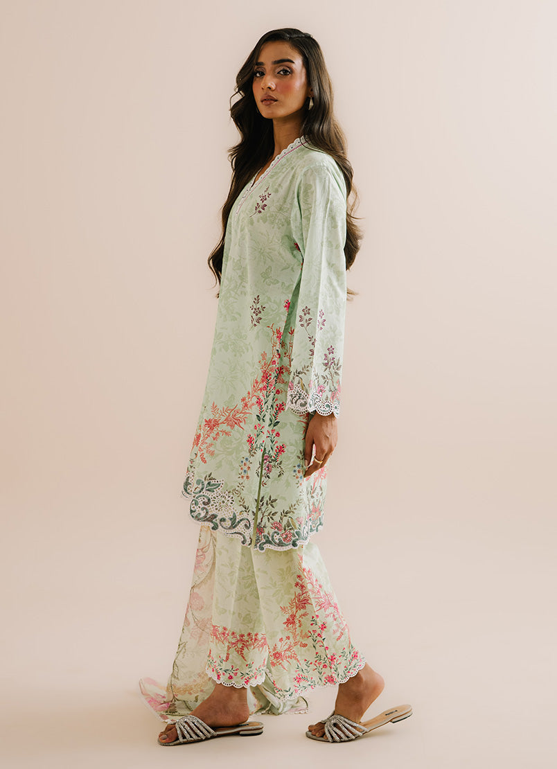 Printed Embroidered 3 PC Suit