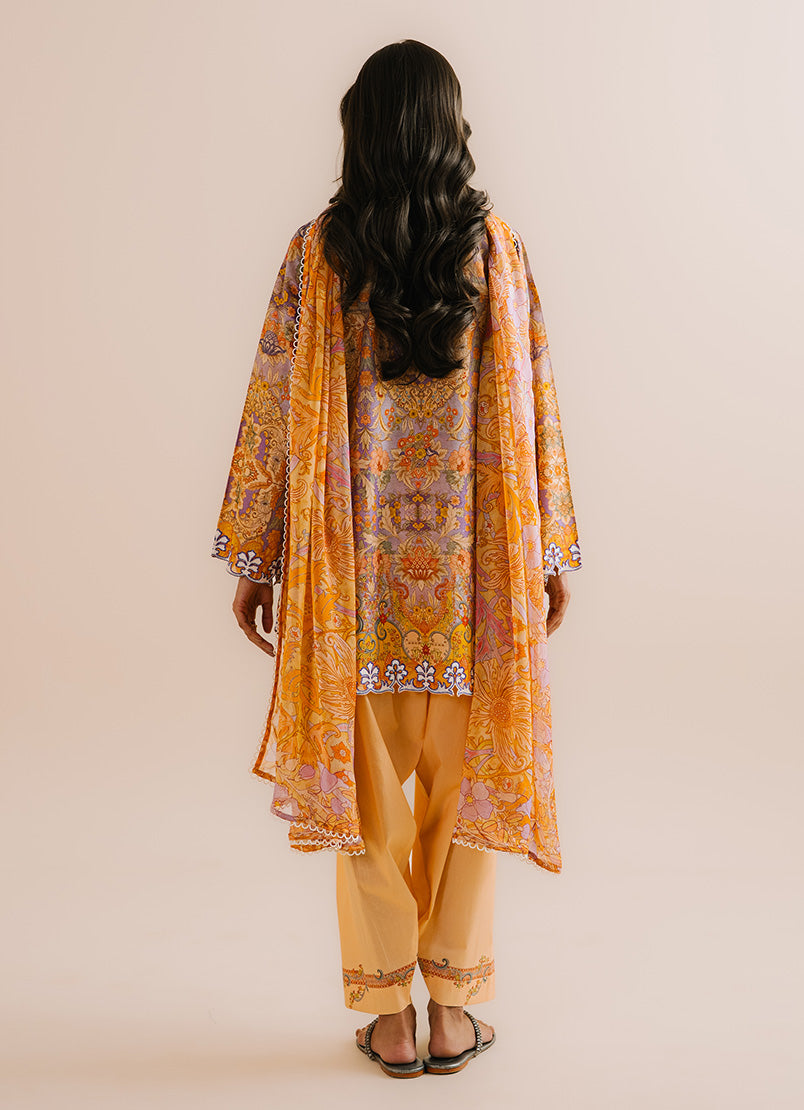 Printed Embroidered 3 PC Suit