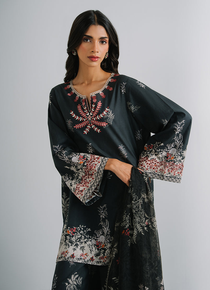 3 PC Printed Embroidered Suit