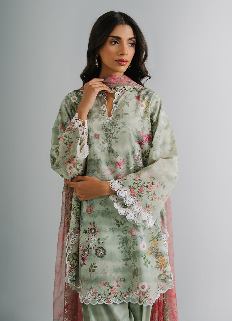 3 PC Embroidered Printed Suit