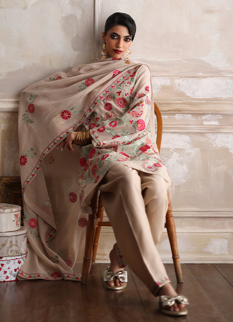 3PC Embroidered Suit