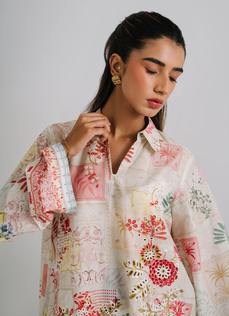 Printed Embroidered  Kurta