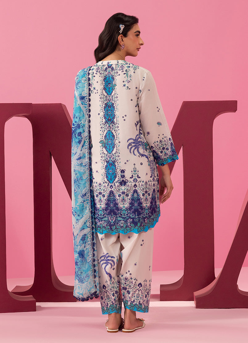 Printed Solid 3 PC Suit