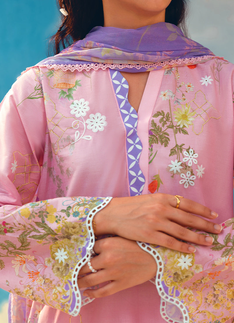Printed Embroidered 3 PC