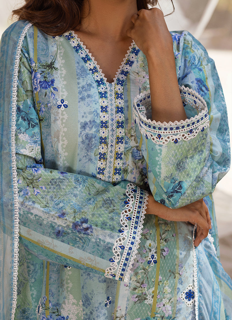 3 PC Embroidered Printed Suit