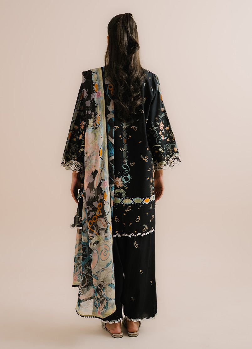 Printed Embroidered 3 PC Suit