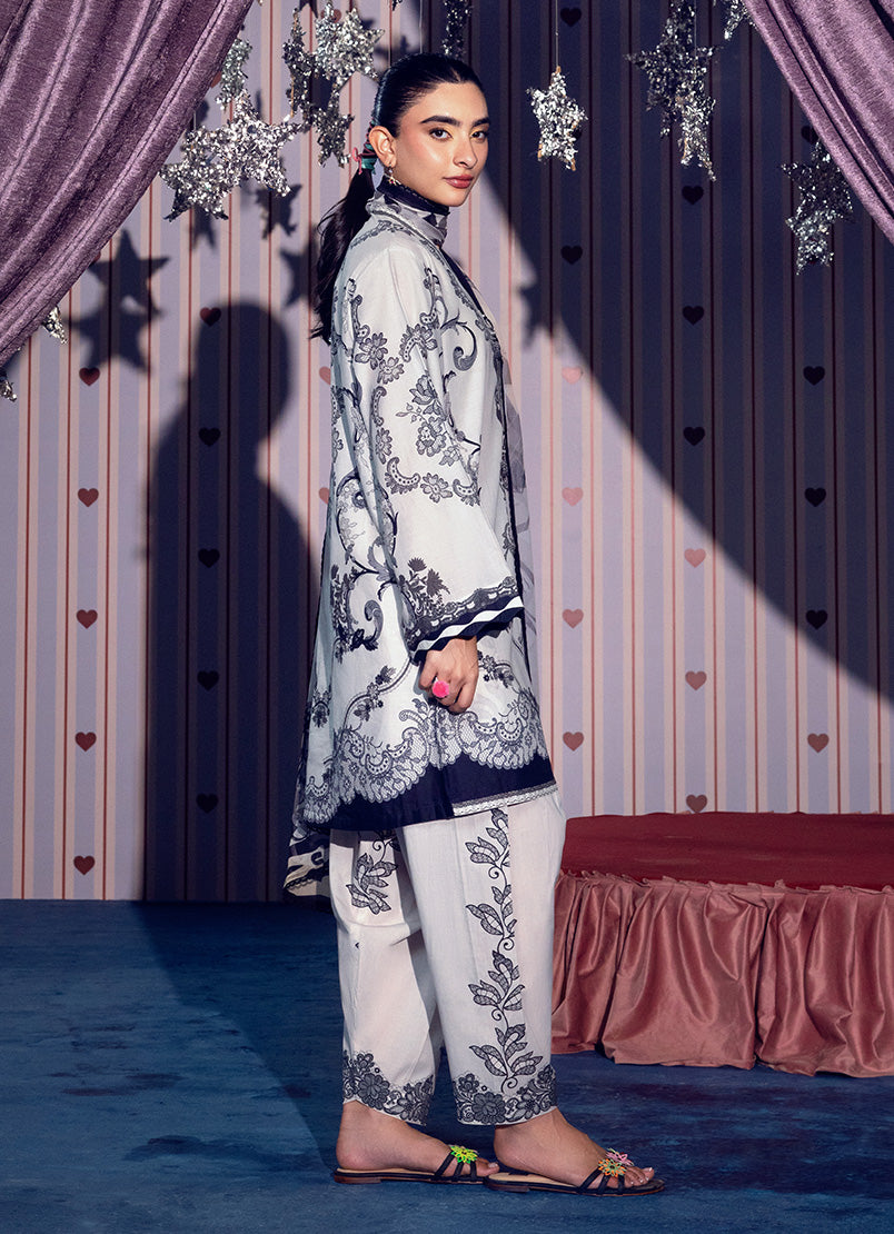 Printed Solid 3 PC Suit