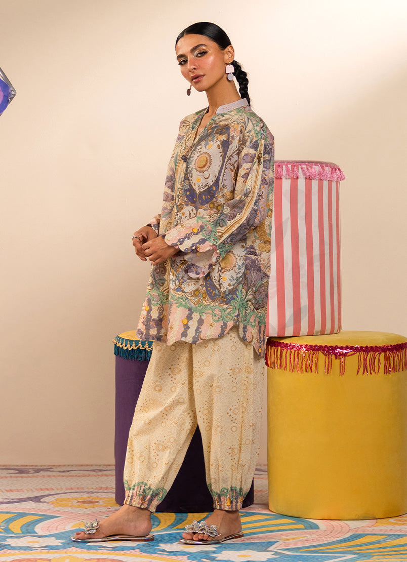 Printed Solid CO-ORD Set