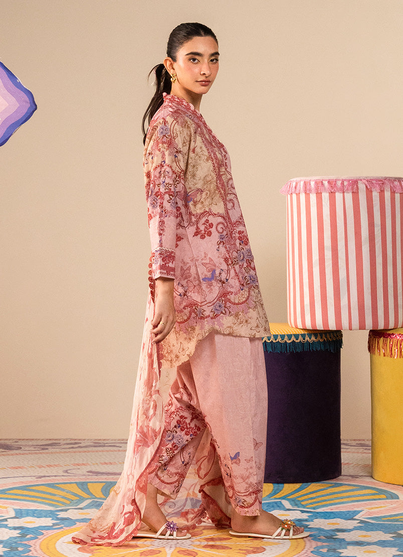 Printed Solid 3 PC Suit