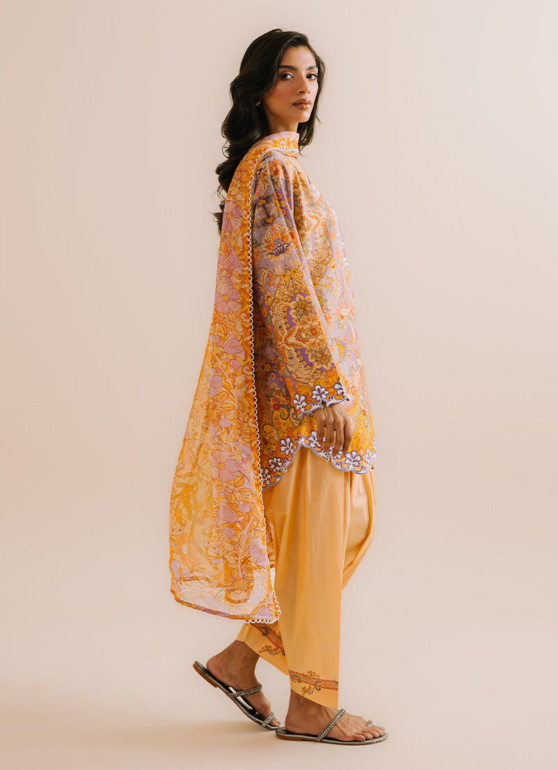 Printed Embroidered 3 PC Suit