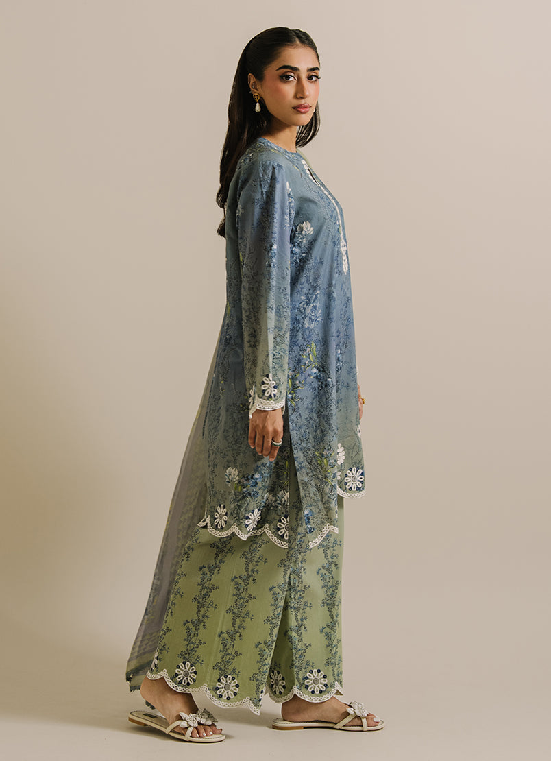 3 PC Printed Embroidered Suit