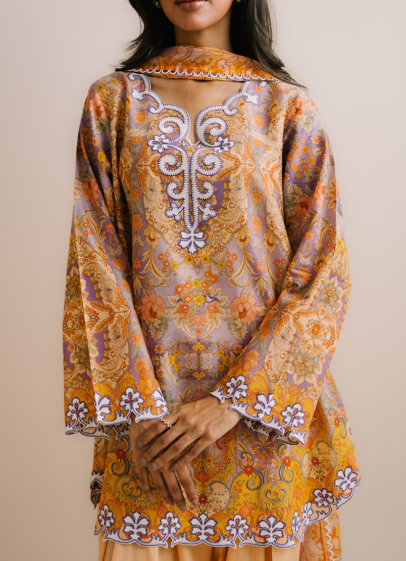 Printed Embroidered 3 PC Suit