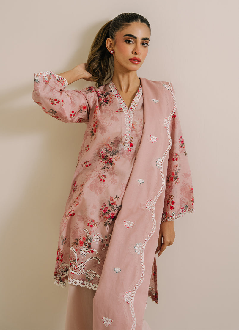 3 PC Printed Embroidered Suit