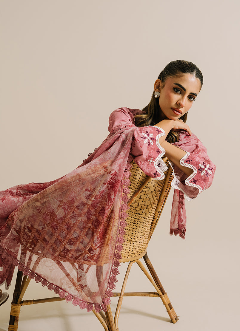 3 PC Printed Embroidered Suit