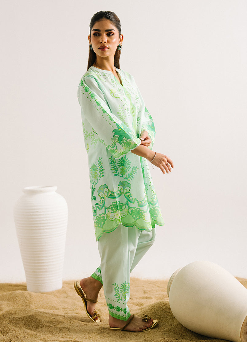 Printed Solid CO-ORD Set