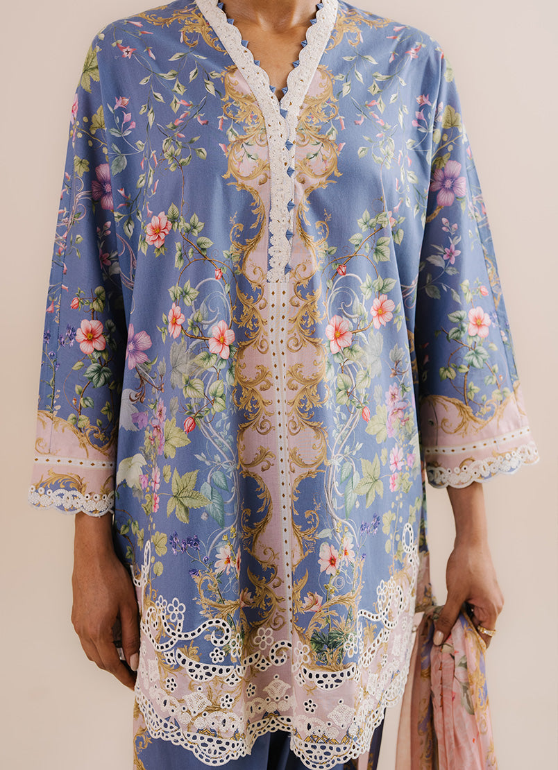 Printed Embroidered 3 PC Suit