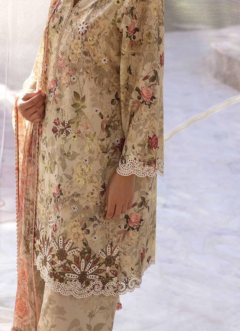 3 PC Embroidered Printed Suit
